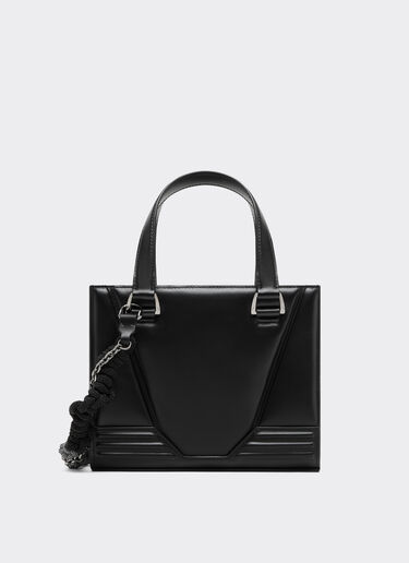 Ferrari Reconditioned by Ferrari GT mini tote bag in leather with scoubidou detail Black 49880f