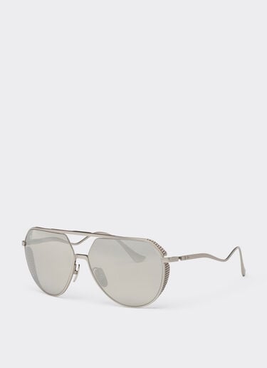 Ferrari sunglasses in matt silver-tone titanium with silver mirror lenses Ferrari Ferrari sunglasses in matt silver-tone titanium with silver mirror lenses Ingrid LA02Hf