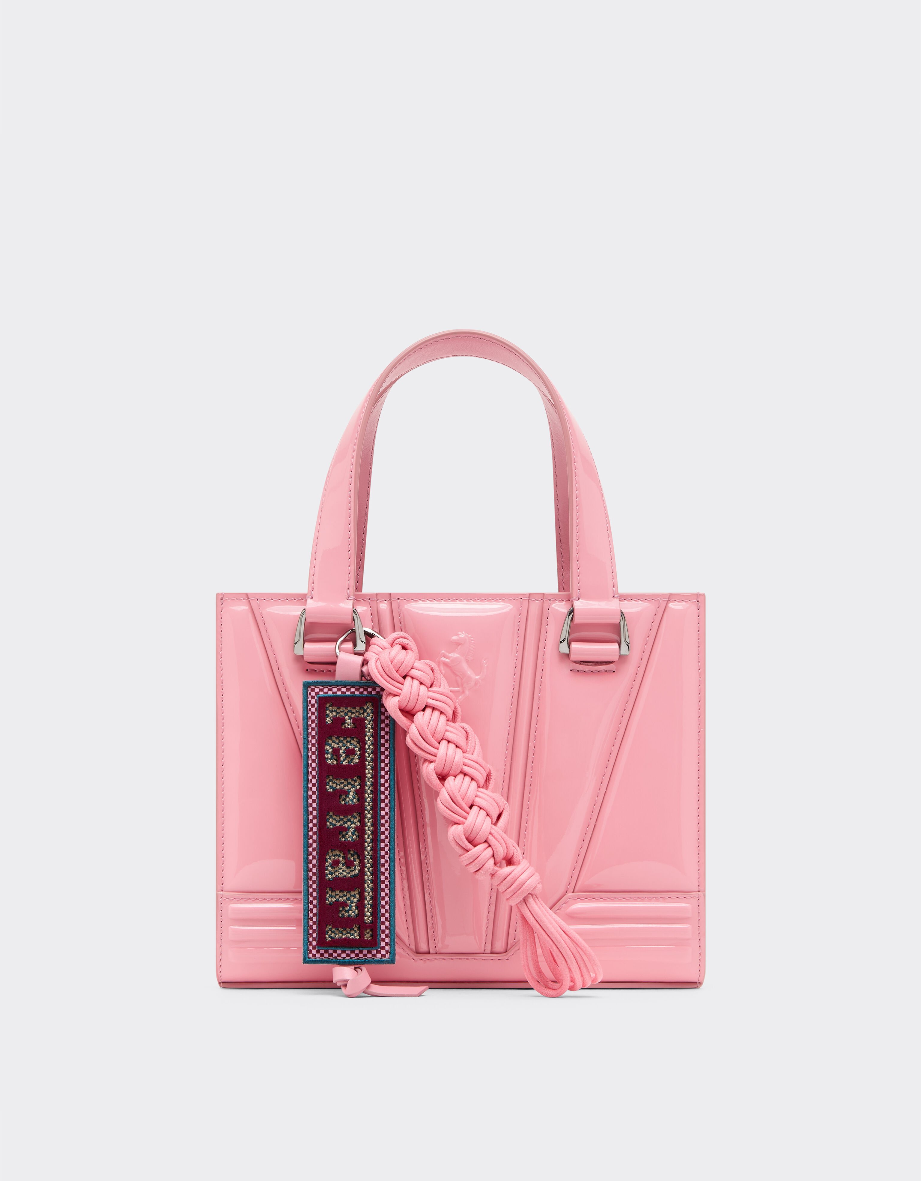 Ferrari Reconditioned by Ferrari GT mini tote bag in patent leather with scoubidou detail Peony 49875f