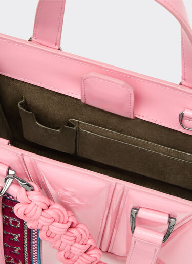 Ferrari Reconditioned by Ferrari GT mini tote bag in patent leather with scoubidou detail Peony 49875f